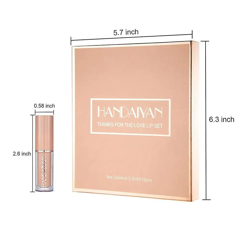 HANDAIYAN 12 pcs Matte Liquid Lipstick Box